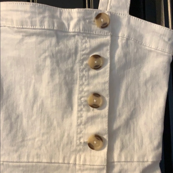 White Denim button Mini Dress - Picture 3 of 5